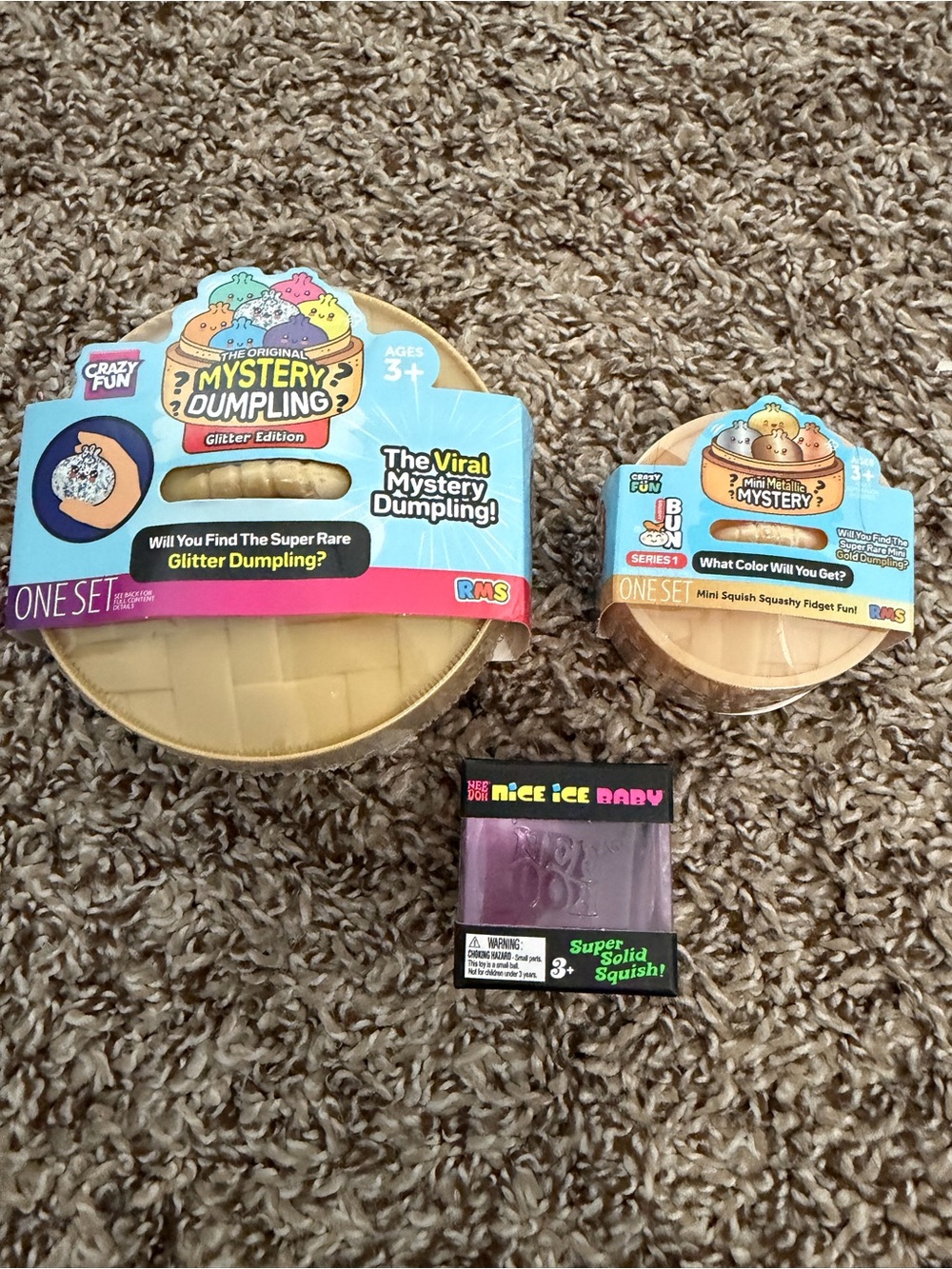 RMS Mystery Dumpling Glitter and metallic Edition + purple nice ice baby needoh